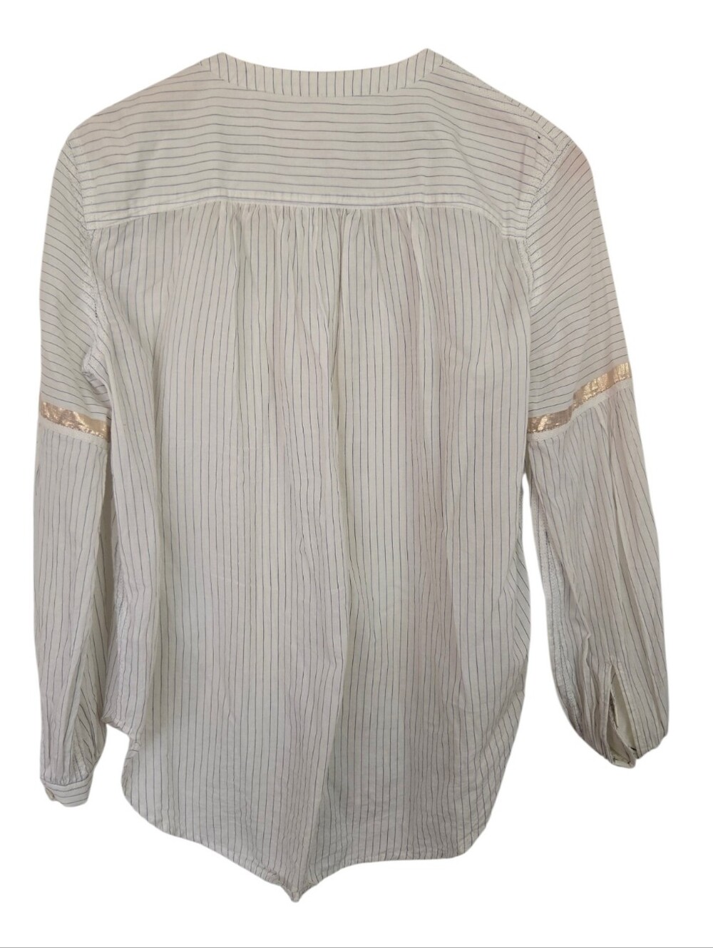 Free People Pinstripe Metallic Detail Blouse Small✨ - Picture 4 of 5